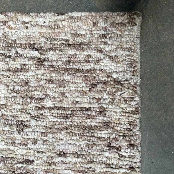 5'3" x 7'6" Feet Wool Handmade Taupe Brown Beige Soft Plush Area Rug - Picture 5 of 9